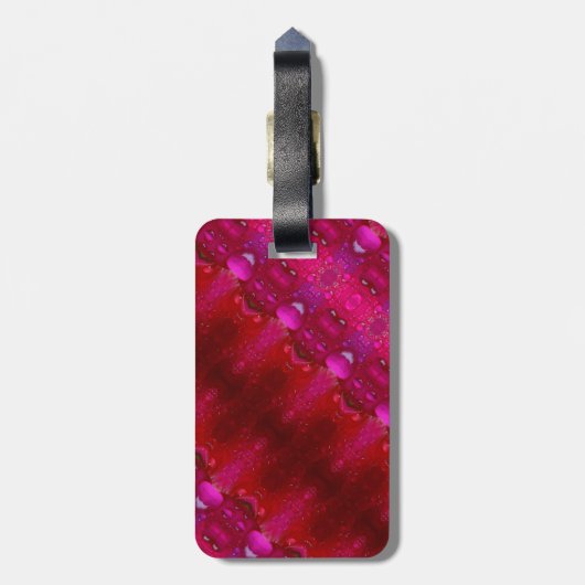 Rode Dianthus Ikat 6 Bagagelabel (Achterkant verticaal)