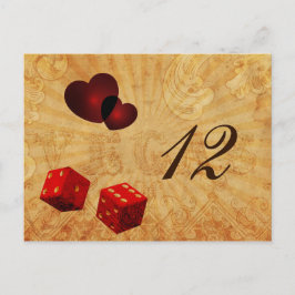 rode dice  Vegas tabelnummers Briefkaart