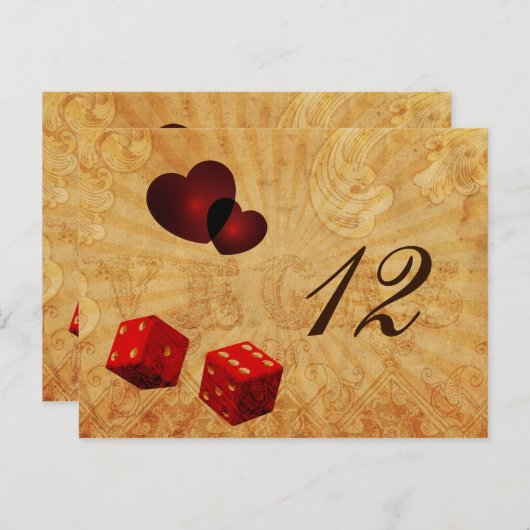 rode dice  Vegas tabelnummers Briefkaart (Voorkant / Achterkant)
