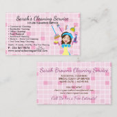 Rode Dienst Dienst Vrouwelijke Schoonmaakservice H Visitekaartje (Voorkant / Achterkant)