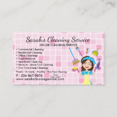 Rode Dienst Dienst Vrouwelijke Schoonmaakservice H Visitekaartje (Voorkant)