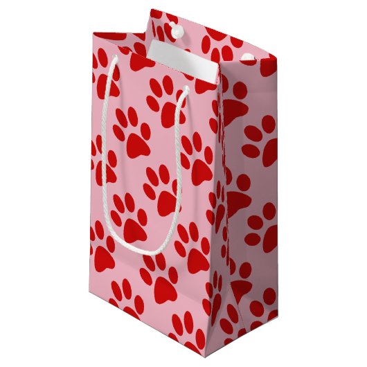 Rode Dierpootafdruk Klein Cadeauzakje (Voorkant Gekanteld)