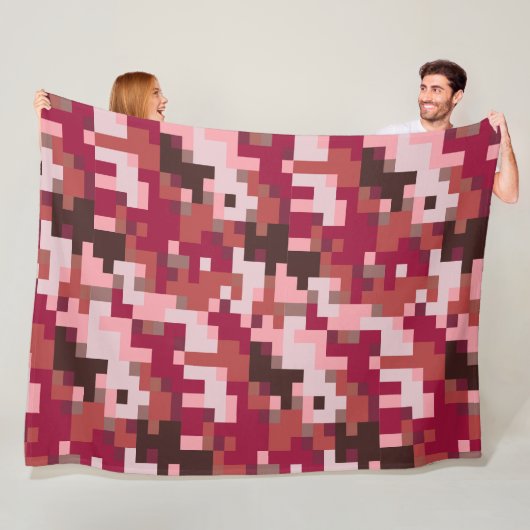 Rode digitale camouflage fleece deken (In situ)