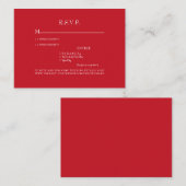 Rode Diner Opties Bruiloft RSVP Behuizing Informatiekaartje (Voorkant / Achterkant)