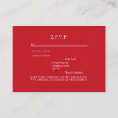 Rode Diner Opties Bruiloft RSVP Behuizing Informatiekaartje (Voorkant)