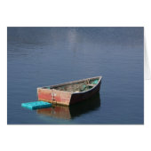 Rode Dinghy Boat Blank Note Kaart (Voorkant Horizontaal)