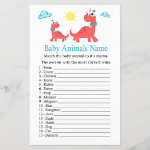 Rode dinosaurus Baby Dieren Naam Spel