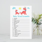 Rode dinosaurus Baby woord hussel spel (Staand voorkant)