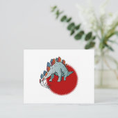 Rode dinosaurus briefkaart (Staand voorkant)
