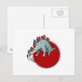 Rode dinosaurus briefkaart (Voorkant / Achterkant)