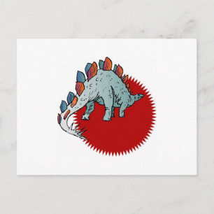 Rode dinosaurus briefkaart