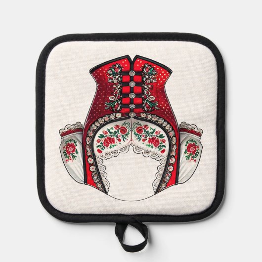 Rode Dirndl Top Pannenlap (Voorkant)