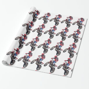 Rode Dirt Bike Cadeaupapier