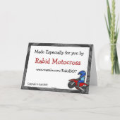 Rode Dirt Bike Christmas Kaart (Achterkant)