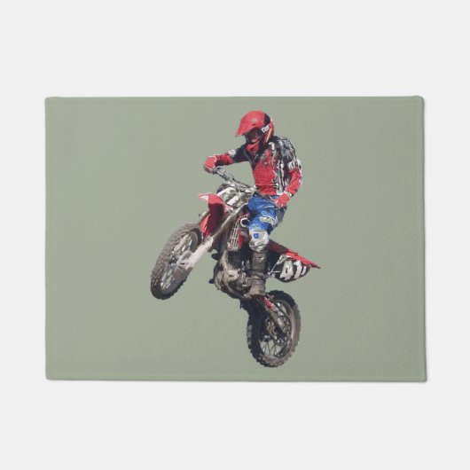 Rode Dirt Bike Deurmat (Voorkant)