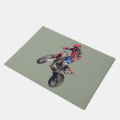 Rode Dirt Bike Deurmat (Schuin)