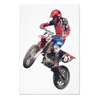 Rode Dirt Bike Foto Afdruk