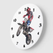 Rode Dirt Bike Grote Klok (Hoek)