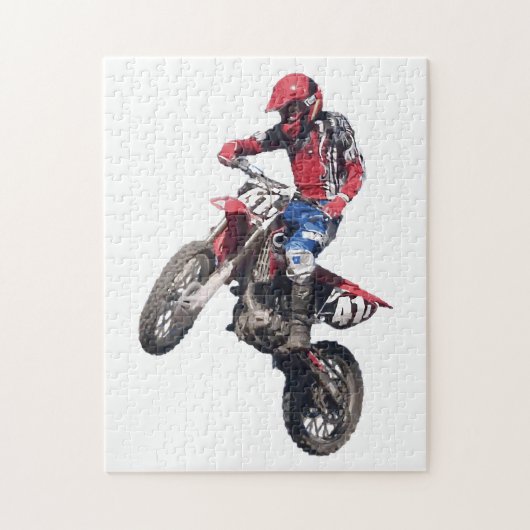 Rode Dirt Bike Legpuzzel (Verticaal)