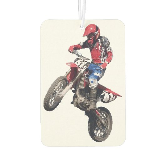 Rode Dirt Bike Luchtverfrisser (Achterkant)