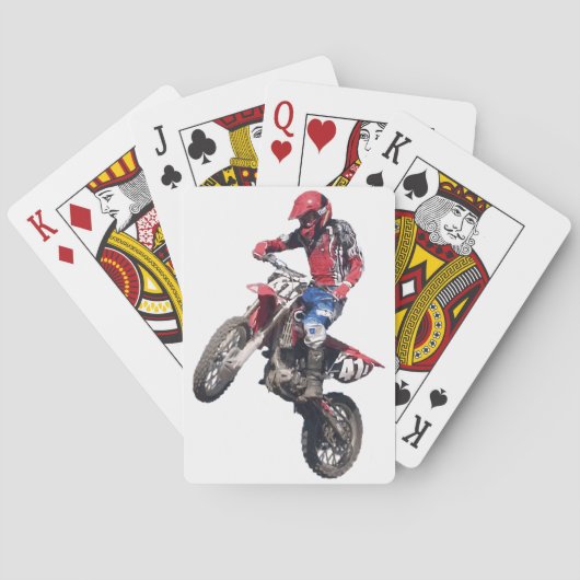 Rode Dirt Bike Speelkaarten (Achterkant)