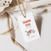 Rode Dirt Bike Verjaardagscadeau Tag Cadeaulabel