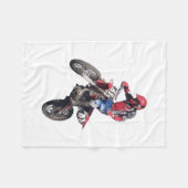 Rode Dirtbike Fleece Deken (Voorkant (Horizontaal))