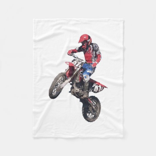 Rode Dirtbike Fleece Deken (Voorkant)
