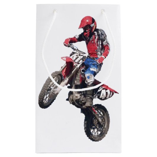 Rode Dirtbike Klein Cadeauzakje (Achterkant)