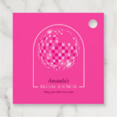 Rode Disco Boogie Bruiloftsborrel Bedankjes Labels (Achterkant)