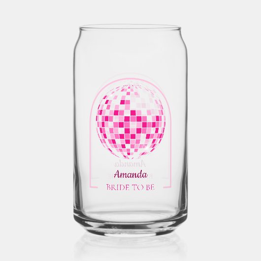 Rode Disco Boogie Bruiloftsborrel Blikvorm Glas (Voorkant)