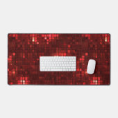 Rode Disco Stijl Vierkanten Valentijnsdag Patroon Bureaumat (Keyboard & Muis)
