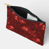 Rode Disco Stijl Vierkanten Valentijnsdag Patroon Etui (Open)