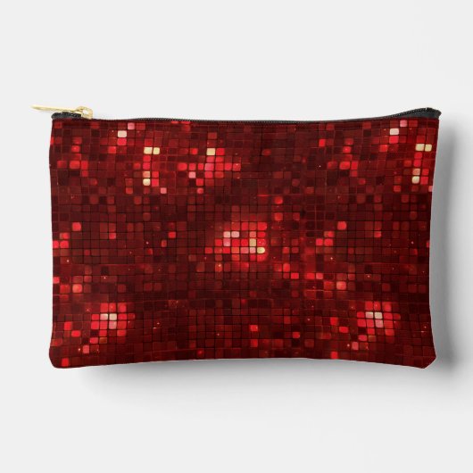 Rode Disco Stijl Vierkanten Valentijnsdag Patroon Etui (Voorkant)