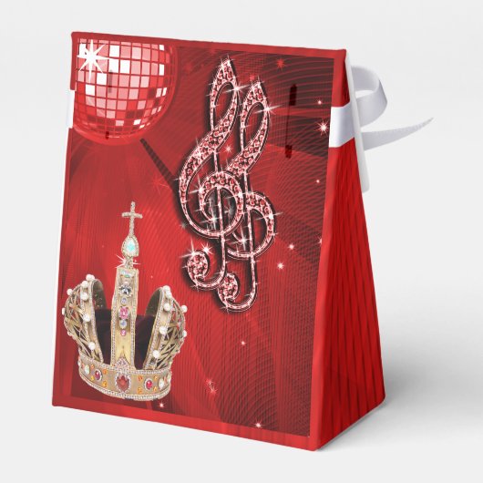 Rode Discobal en Sparkle Crown Favoriet vak Bedankdoosjes (Achterkant)