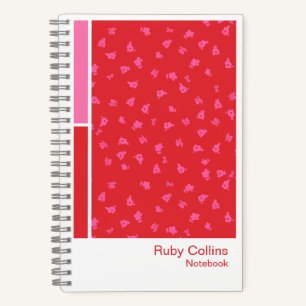 Rode Ditsy Floral Vertical Palette Notitieboek