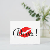 Rode Diva Kus Briefkaart (Staand voorkant)