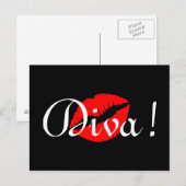 Rode Diva Kus Briefkaart (Voorkant / Achterkant)