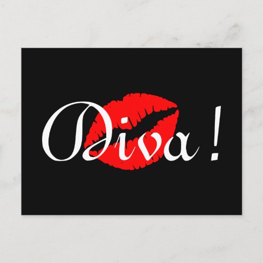 Rode Diva Kus Briefkaart (Voorkant)