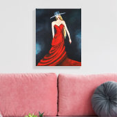 Rode Diva Schilderij Unieke Flamenco Danser Fine A Canvas Afdruk (Insitu (Woonkamer))