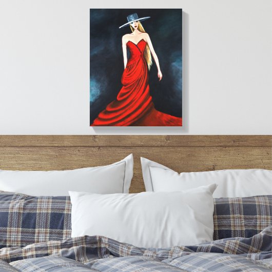Rode Diva Schilderij Unieke Flamenco Danser Fine A Canvas Afdruk (Insitu (Slaapkamer))
