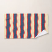 Rode Dk Blauwe Crème Golvend Bad Handdoek (Handdoek)