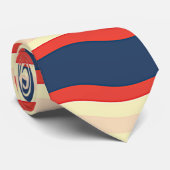 Rode Dk Blauwe Crème Golvend Stropdas (Opgerold)