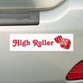 rode dobbelsteen bumpersticker (Op auto)
