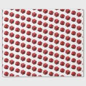 Rode dobbelstenen op wit cadeaupapier (Vlak)