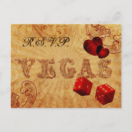 rode dobbelstenen  Vegas bruiloft rsvp Uitnodiging Briefkaart
