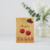 rode dobbelstenen  Vegas ontvangstkaarten Informatiekaartje (Staand voorkant)