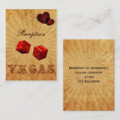 rode dobbelstenen  Vegas ontvangstkaarten Informatiekaartje (Voorkant / Achterkant)