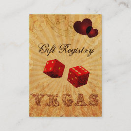 rode dobbelstenen Vintage Vegas Gift register Informatiekaartje