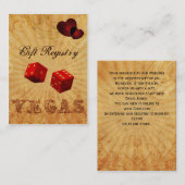 rode dobbelstenen Vintage Vegas Gift register Informatiekaartje (Voorkant / Achterkant)